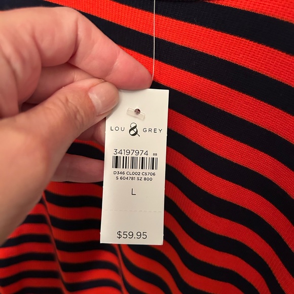 Poppy (red/orange) and Navy long sleeve top.🔝 - Picture 4 of 4